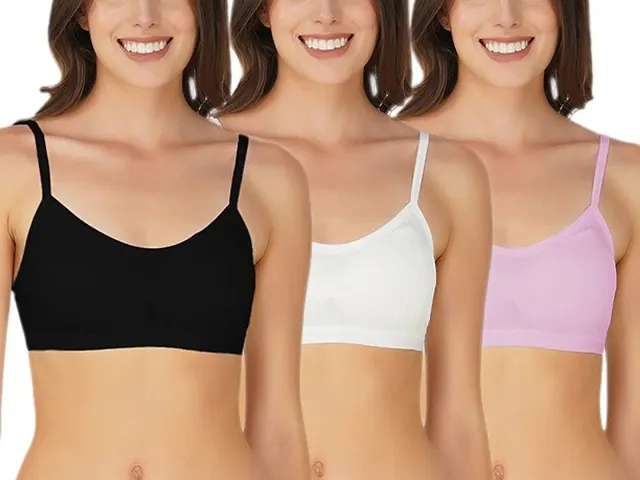 Classic Solid Bras for Women, Pack of 3