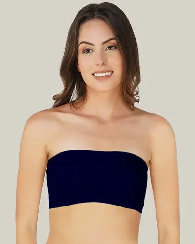 Solid Nylon Wirefree Tube Bra for Women- Pack Of 1 ( Non Padded )