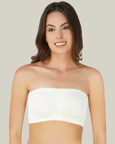 Solid Nylon Wirefree Tube Bra for Women- Pack Of 1 ( Non Padded )