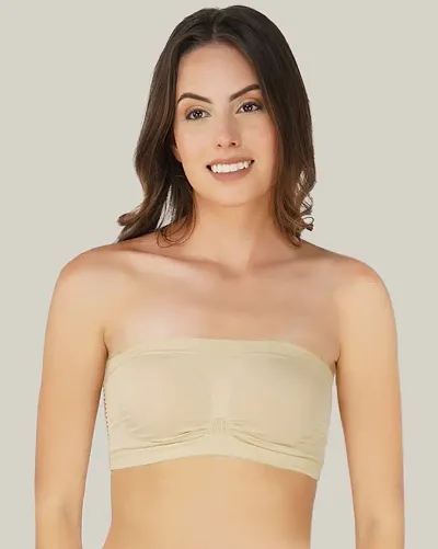 Solid Nylon Wirefree Tube Bra for Women- Pack Of 1 ( Non Padded )