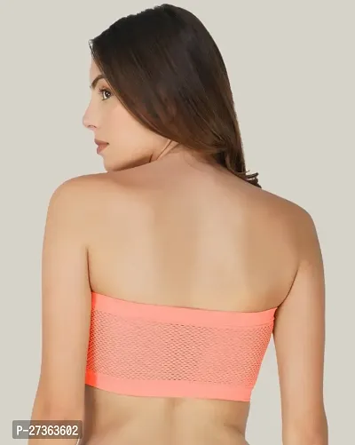 Arc de Shapes Tube Bra for Women-Coral-thumb3