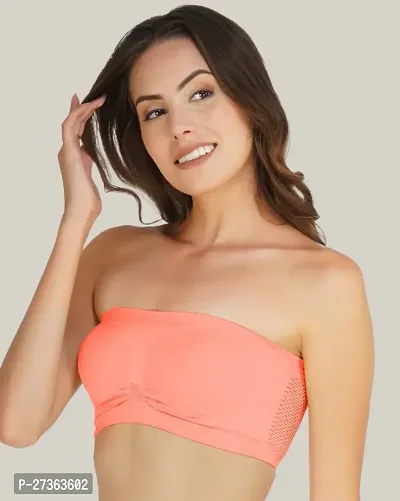 Arc de Shapes Tube Bra for Women-Coral-thumb5