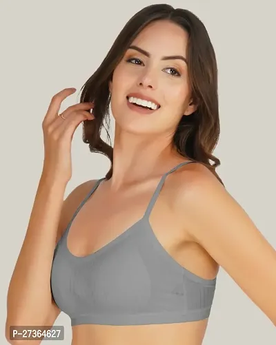 Arc de Shapes Sports Bra for Women-Grey-thumb5