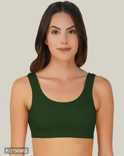 Arc de Shapes Nylon Sports Bra for Women-Green