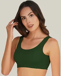 Arc de Shapes Nylon Sports Bra for Women-Green-thumb3