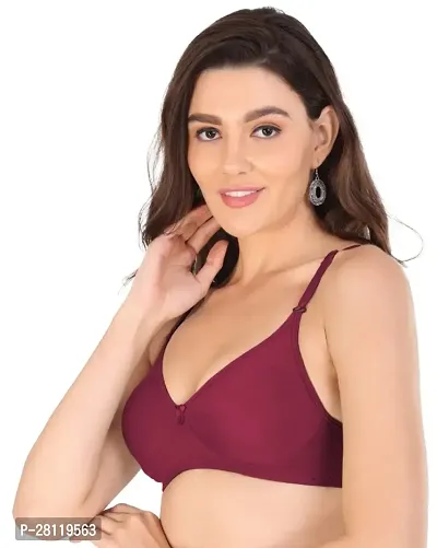 Classic  Cotton Blend Solid Bras for Women, Pack of 2-thumb3