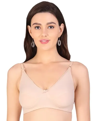 Women Lycra Non Padded Non-Wired Full Coverage Color Everyday T-Shirt Bra