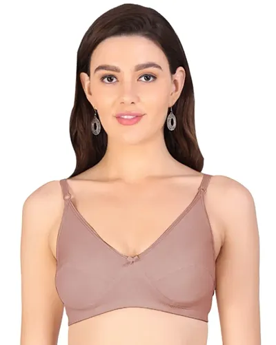 Women Lycra Non Padded Non-Wired Full Coverage Color Everyday T-Shirt Bra