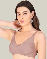 Women Cotton Lycra Non Padded Non-Wired Full Coverage Copper Color Everyday T-Shirt Bra-thumb1