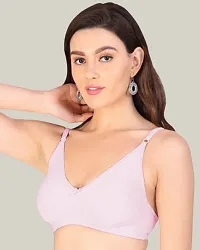 Women Cotton Lycra Non Padded Non-Wired Full Coverage Pink Color Everyday T-Shirt Bra-thumb4