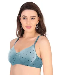 Cotton Blend Full Coverage Lightly Padded Bras - Pack of 1 - Multicolor-thumb1