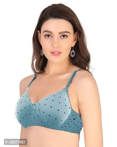 Cotton Blend Full Coverage Lightly Padded Bras - Pack of 1 - Multicolor-thumb2