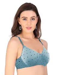 Cotton Blend Full Coverage Lightly Padded Bras - Pack of 1 - Multicolor-thumb2