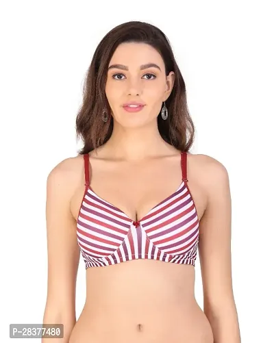 Cotton Blend Full Coverage Lightly Padded Bras - Pack of 1 - Multicolor-thumb0