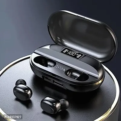 T2 TWS 5.0 Bluetooth In Ear Earphone Noise Cancelling with 1500mah Power Bank with led Display Earbuds Compatible for All Smartphone (Black)