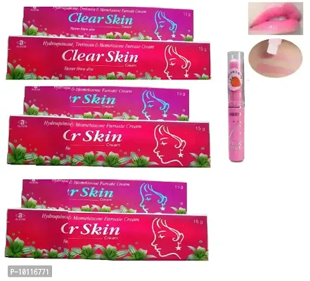 3 Clear Skin Lightening Clear Scars  No Marks Cream 15 gm+1 Strawberry Pink magic lip balm(Pack of 4)