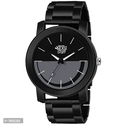 SWADESI STUFF Black Metal Strap Watch Series Analogue Men's Watch(Black Dial Black Colored Strap)-metal black 18b