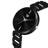 Swadesi Stuff Luxury Analogue Women's Watch (Black Dial Black Colored Strap)-thumb2