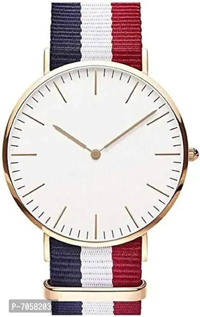 Swadesi Stuff Stylish Designer Watch Collection Women's Analogue Watch With Multicolored Strap (Red White Blue )