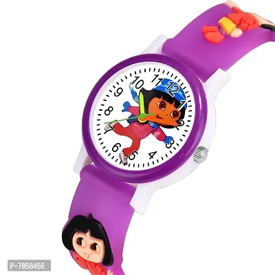 SWADESI STUFF White Dial Dora Love Watch Series Analogue Girl's Kids Watch (Purple)-thumb3