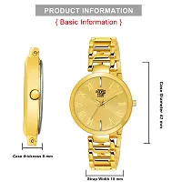 Swadesi Stuff Luxury Analogue Women's Watch (Gold Dial Gold Colored Strap)-thumb1