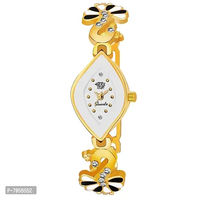 SWADESI STUFF Bangle Watch Collection Analogue Women's Watch(White Dial Gold Colored Strap)