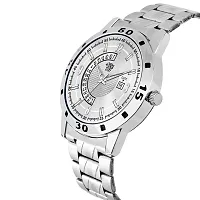 Swadesi Stuff Silver Dial Date Display Analogue Watch for Men and Boys-thumb1