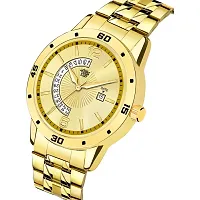 SWADESI STUFF Analogue Men's Watch (Gold Dial Gold Colored Strap)-thumb1