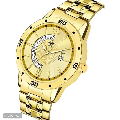SWADESI STUFF Analogue Men's Watch (Gold Dial Gold Colored Strap)-thumb2