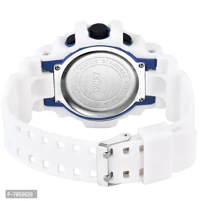 Swadesi Stuff White Dial Blue Ring Multi Function 7 Multi Light Digital Sport Watch for Men and Boys-thumb5