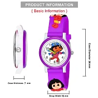 SWADESI STUFF White Dial Dora Love Watch Series Analogue Girl's Kids Watch (Purple)-thumb1
