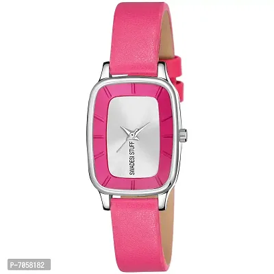 SWADESI STUFF Analogue Girl's Watch (Silver Dial Pink Colored Strap)