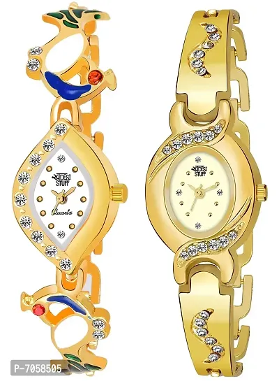 SWADESI STUFF Bangle Watch Collection Analogue Women's Watch(White Dial Gold Colored Strap)-SDS 66-83