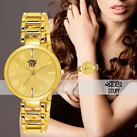 Swadesi Stuff Luxury Analogue Women's Watch (Gold Dial Gold Colored Strap)-thumb4