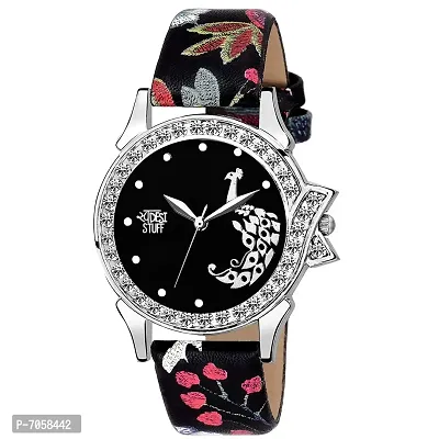SWADESI STUFF Fancy Mor Watch Series Analogue Women's Watch(Black Dial Multicolor Colored Strap)