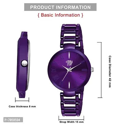 Swadesi Stuff Luxury Analogue Women's Watch (Purple Dial Purple Colored Strap)-thumb2