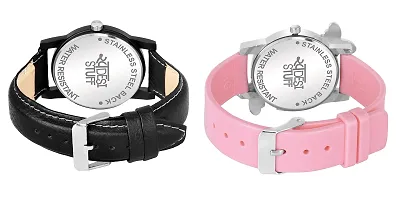 Swadesi Stuff Black and Pink Color Analog Watch for Boys and Girls - Combo of 2-thumb3
