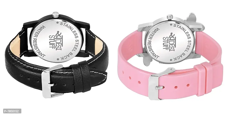 Swadesi Stuff Black and Pink Color Analog Watch for Boys and Girls - Combo of 2-thumb4