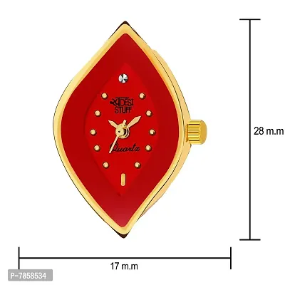SWADESI STUFF Bangle Watch Collection Analogue Women's Watch(Red Dial Gold Colored Strap)-thumb3