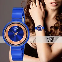 Swadesi Stuff Exclusive Stainless Steel Analogue Watch for Women (Blue Color Dial Blue Colored Strap)-thumb4