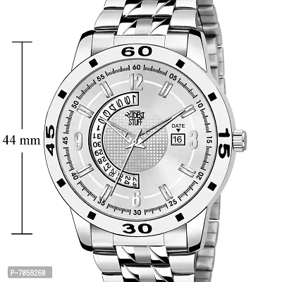 Swadesi Stuff Silver Dial Date Display Analogue Watch for Men and Boys-thumb3