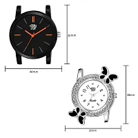 SWADESI STUFF Embellished  Studded Dial Analogue Black  White Dial Unisex Watch (Black  White Dial Black Colored Strap)-thumb2