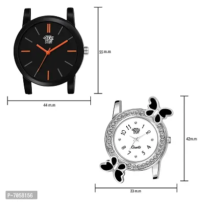 SWADESI STUFF Embellished  Studded Dial Analogue Black  White Dial Unisex Watch (Black  White Dial Black Colored Strap)-thumb3