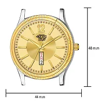 Swadesi Stuff Analogue IGP Gold Dial Day  Date Display Analogue Watch for Men and Boys (Long Life Gold Plated) (Gold Silver)-thumb3