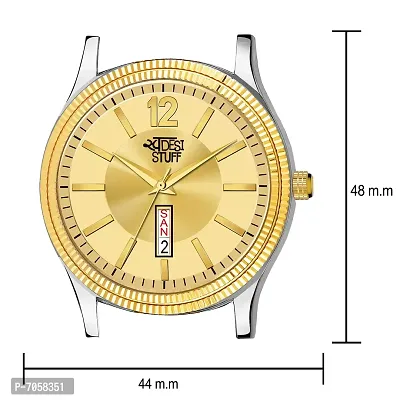 Swadesi Stuff Analogue IGP Gold Dial Day  Date Display Analogue Watch for Men and Boys (Long Life Gold Plated) (Gold Silver)-thumb4