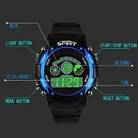 Swadesi Stuff Combo of 5 Digital Black Blue Orange Green Purple Dial - Kids Sports Watch for Boys and Girls-thumb1