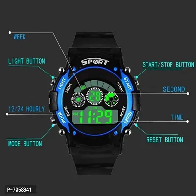 Swadesi Stuff Combo of 5 Digital Black Blue Orange Green Purple Dial - Kids Sports Watch for Boys and Girls-thumb2