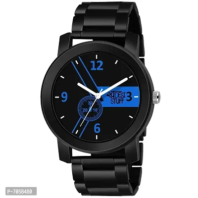 SWADESI STUFF Analogue Men's Watch (Blue Dial Black Colored Strap)