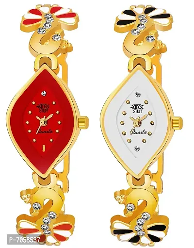 SWADESI STUFF Bangle Watch Collection Analogue Women's Watch(Multi Dial Gold Colored Strap)-SDS 79-81