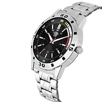 SWADESI STUFF Analogue Men's Watch (Black Dial Silver Colored Strap)-thumb1